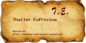 Thaller Eufrozina névjegykártya